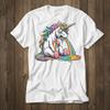 Regenbogen-Furzendes Einhorn T-Shirt Lustig für Fans Leicht Designer-Kleidung Lässig Atmungsaktiv