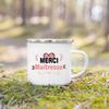 Merci Maitresse French Printed Mug Creative Coffee Cups Drinks Dessert Milk Enamel Cup Vintage Handle Drinkware Gift for Teacher