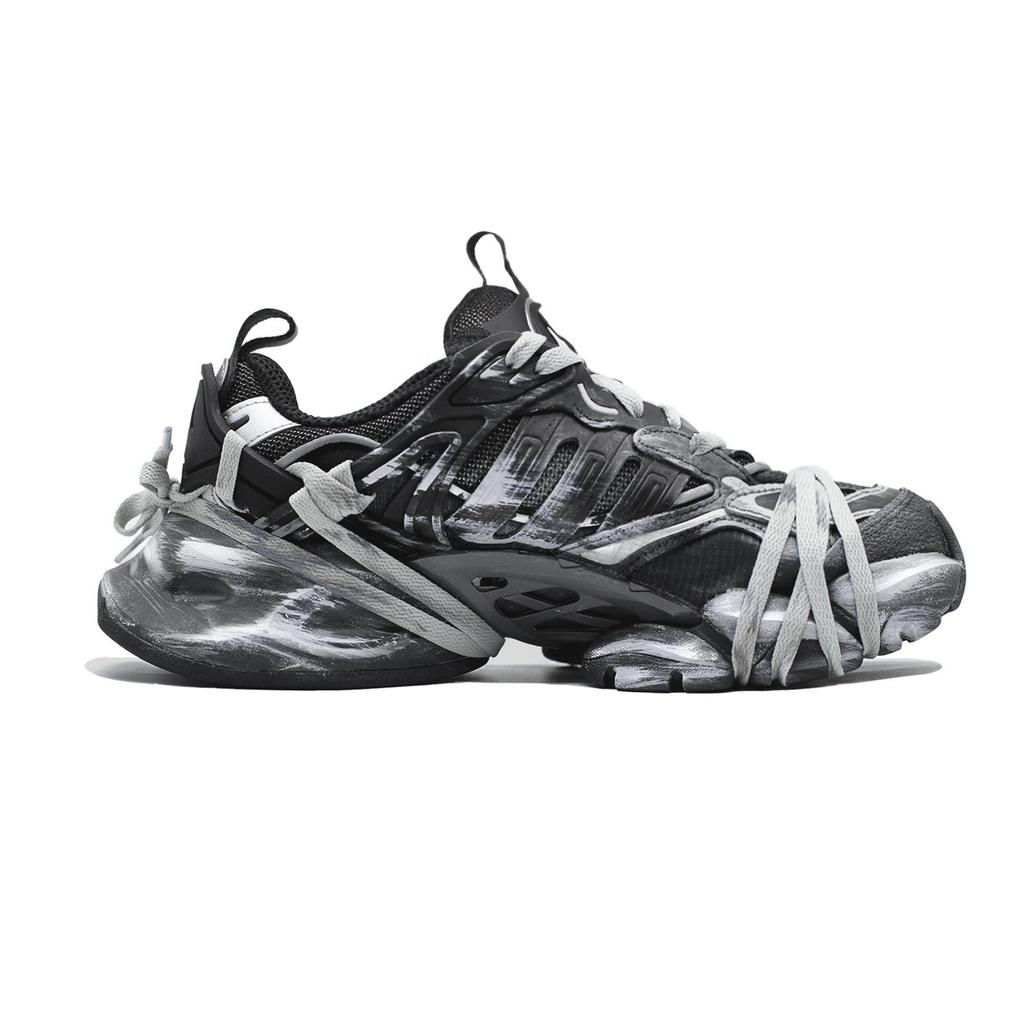 adidas XLG RUNNER DELUXE Resistentes a la abrasión Transpirables Caña baja Zapatillas de Running Unisex Negro Gris IH0070(Equipo 140-)