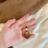 Brown Circle Woven Rope Necklace Women'S Minimalist  Cold Tone Vintage Style Resin Material Necklace Accessory
