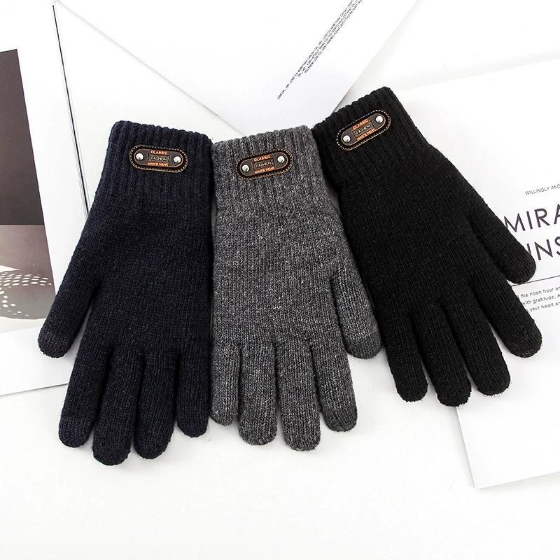 1 Pair Touchscreen Gloves for Winter, Warm Knitted Thermal Gloves for Outdoor Cycling, Driving & Use