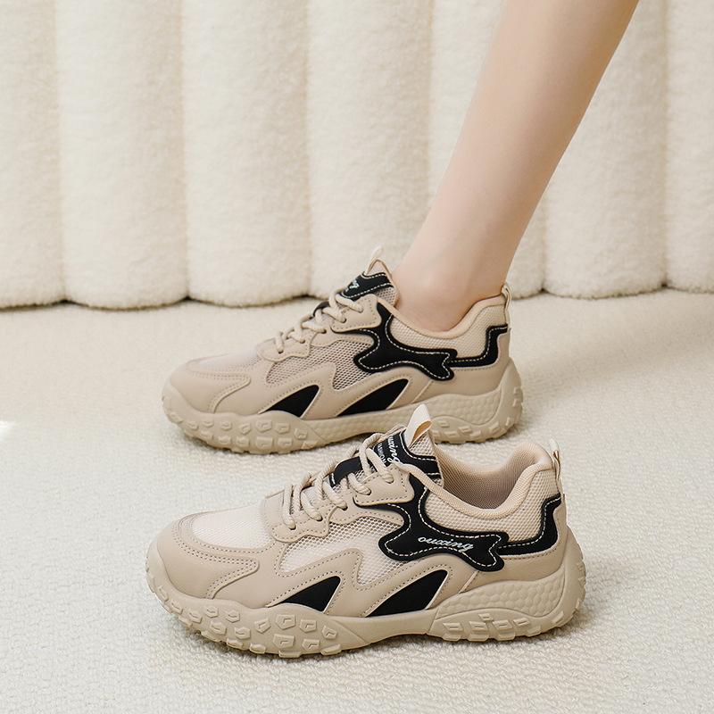 

2025 summer little white shoes new Korean version ins female students thick sole heightening mesh breathable casual shoes female Q3002 40 чорний