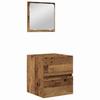 Bathroom Furniture Set 2 Pcs Reclaimed Wood & White Wood Based Material