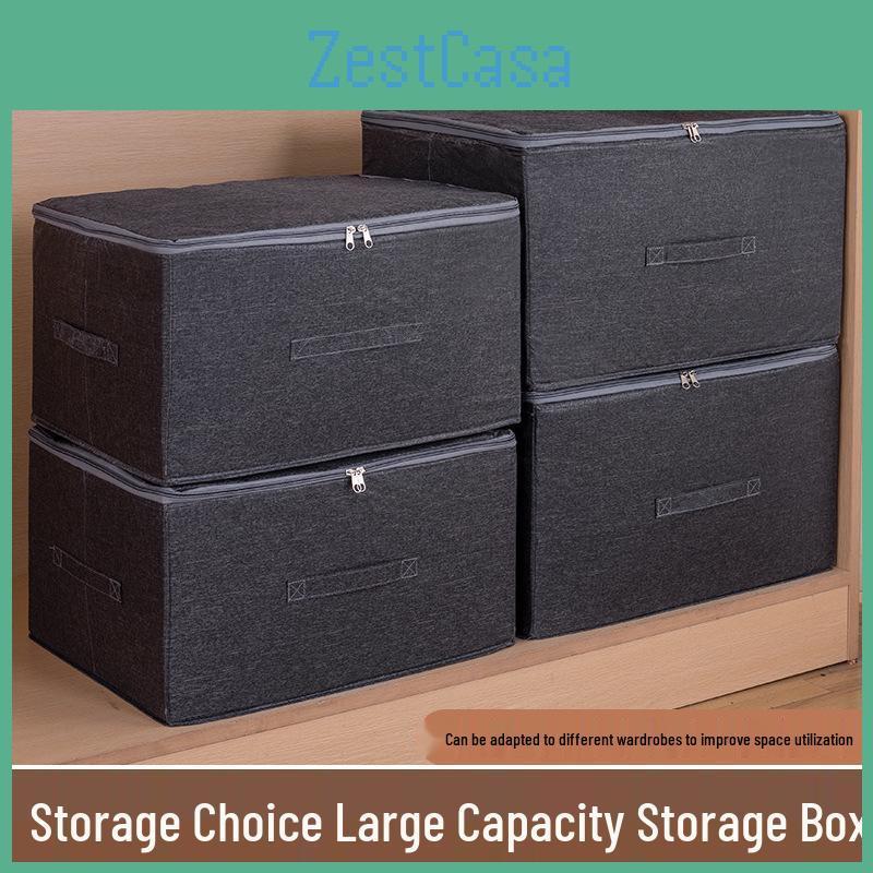Box Capacity Foldable Large Storage With Soft Lid Portable Organizer For Household And Document Storage