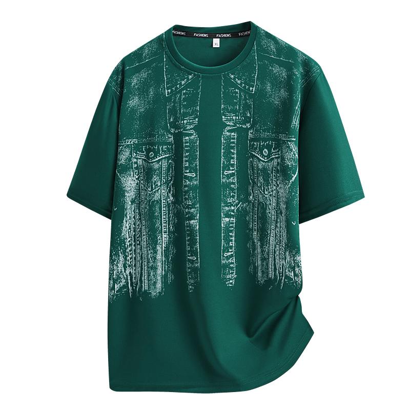 Camiseta de manga curta masculina de verão casual solta meia manga camiseta masculina respirável