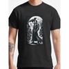 Men's Gothic Avenger Anime T-Shirt - 100% Cotton Black Bat-Winged Crow & Full Moon Vampire Design, Retro Manga Style Short Sleeve Tee For, Dark