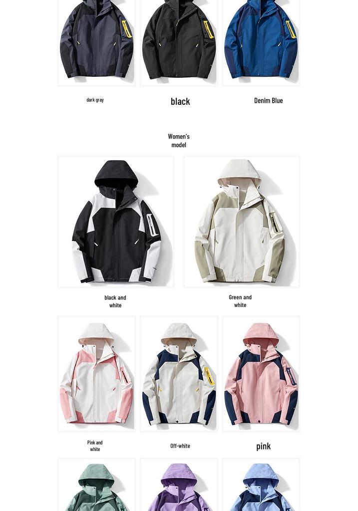 Wasserdichte Kapuzen-Wanderjacke für Damen und Herren für Herbst/Winter