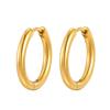 Wind stainless steel geometric large plain ring earrings plated with 18k gold simple earrings women's multi-specification 2mm, 4mm