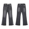 Trendy Wijde Jeans, Gewassen, Slijtageplekken, Patchwork, Unisex Stijl