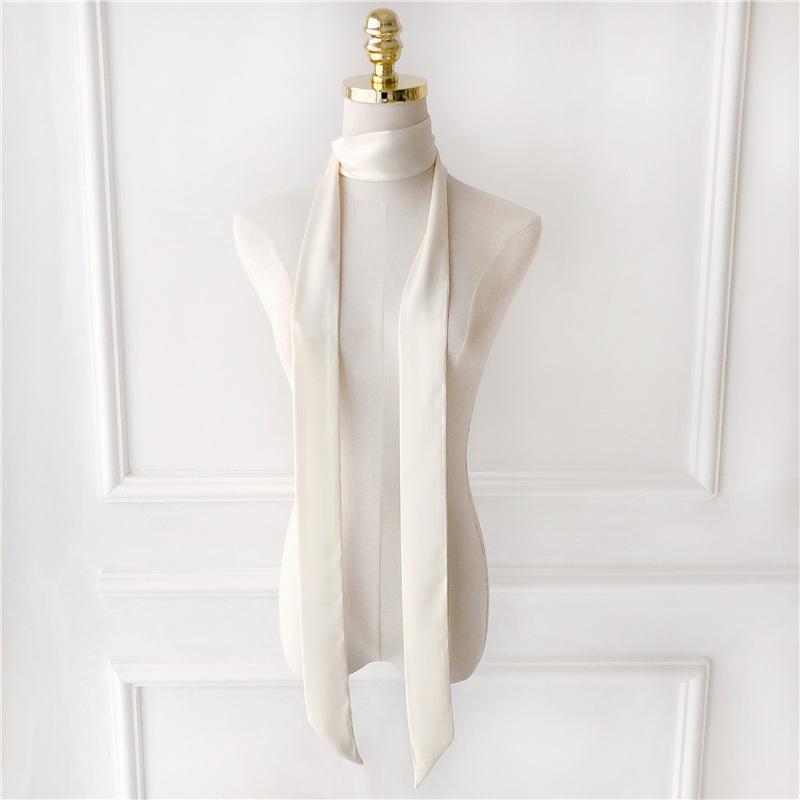 200*5cm Elegant Solid Color Long Ribbon Neck Scarf Women Dinner Party Headband Strip Narrow Decoration Scarf Neck Tie