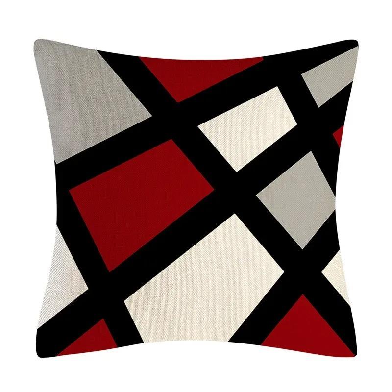 

Home Decor Pillow Cover Fashion Cushion Abstract Cushion Cover Black Red Geometric Pillow Cover Sofa 450*450mm