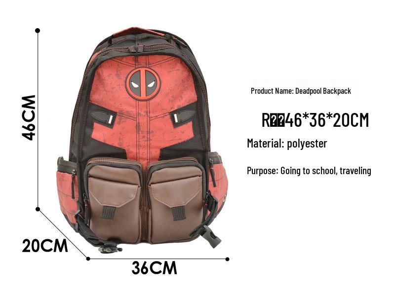 Anime-Themed Multifunctional Backpack with Velvet Laptop Compartment