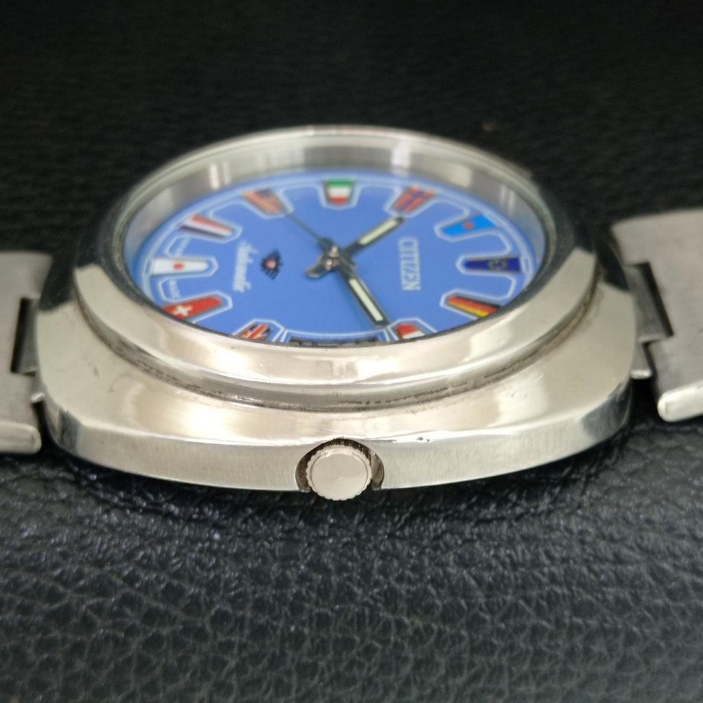 GENUINE VINTAGE CITIZEN AUTOMATIC 8200 JAPAN MENS BLUE DIAL WATCH a709325-1