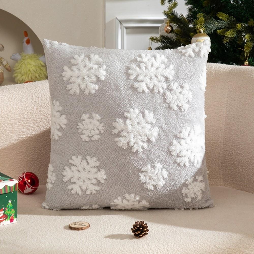 Elk Plush Christmas Pillow Cover Soft Versatile Throw Pillow Cover Cozy Durable Decorative Pillowcase Festival