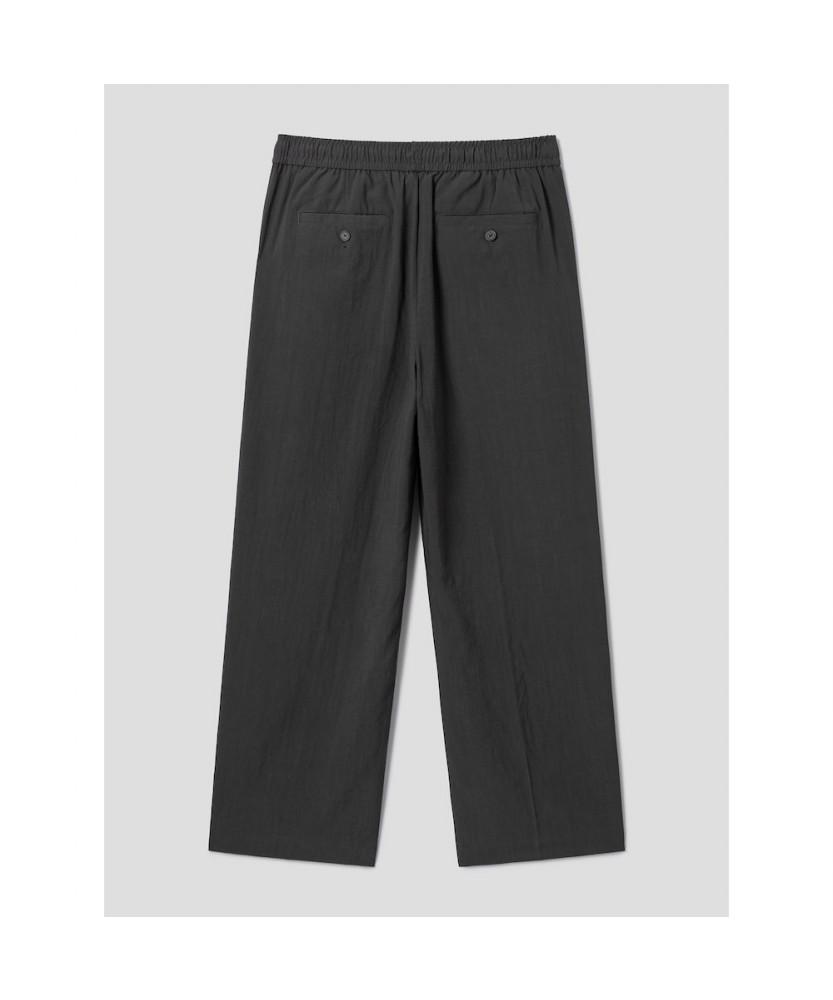 8SECONDS Rayon Blended Slub Wide Fit Slacks Ash