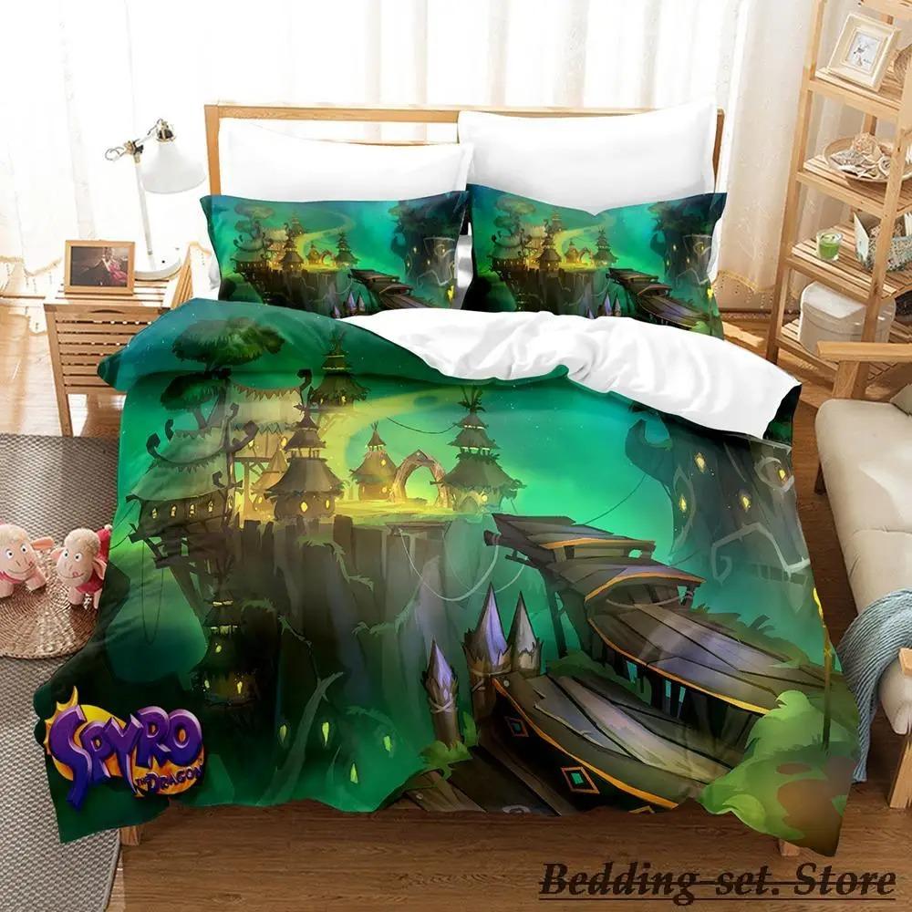 Spyro Reignited Trilogy Bettwäsche Kollektion Einzelbett Twin Full Queen King Size Bett Kollektion Schlafzimmer für Erwachsene und Kinder Bettbezug Kollektionen Anime Spiel
