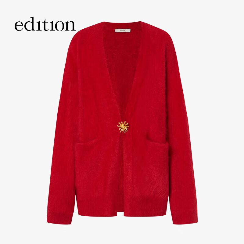 Edition Women's Floral Button Cashmere Knit Cardigan