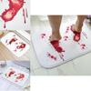 Halloween Cartoon Door Mat With Blood Footprint Pattern For Home Entryway Decor