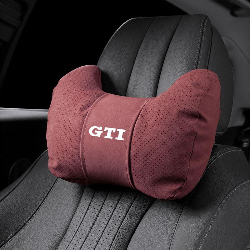 Car Seat Soft Headrest Suede Neck Pillow Waist Cushioning For VW GTI Polo Golf Passat MK678 Tiguan Arteon CC Taigo T-ROC Hub Cap