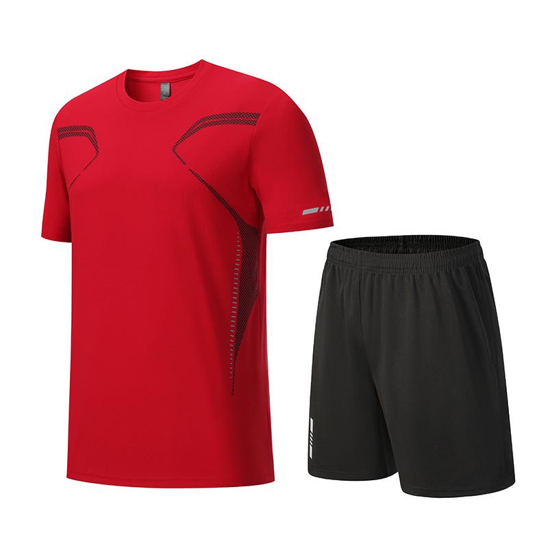 Men's Quick-Dry Short-Sleeve Sportswear Set for Summer Running and Fitness