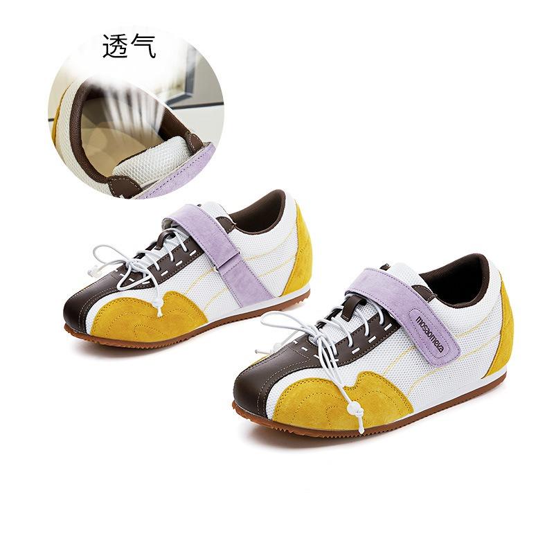 

Inner height increase 4.5cm leather women s summer new Velcro sports women s shoes versatile 40 жёлтый