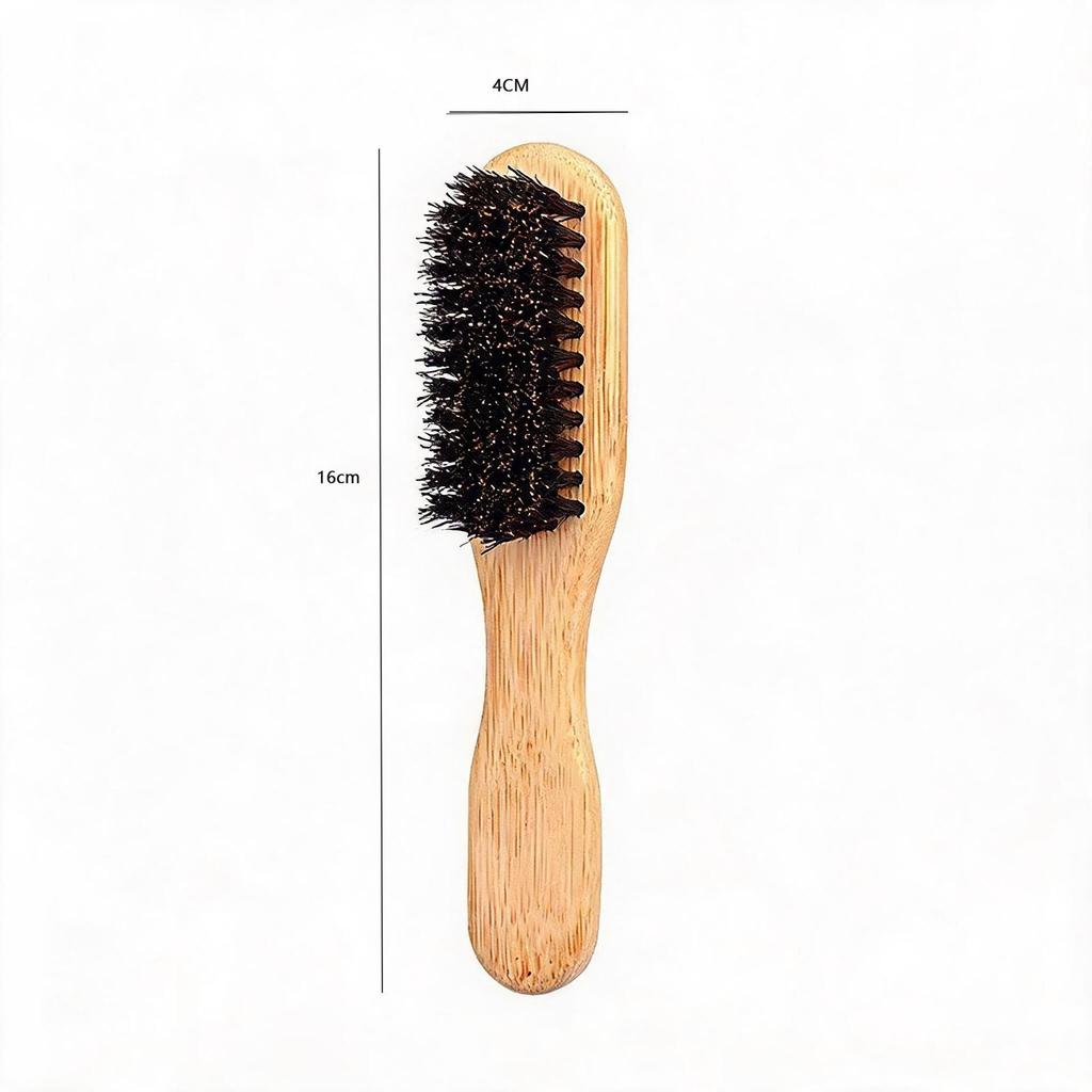 Men's Beard & Hair Styling Brush – Solid Wood Boar Bristle Comb with Beech Wood Handle for Smoothing & Massage