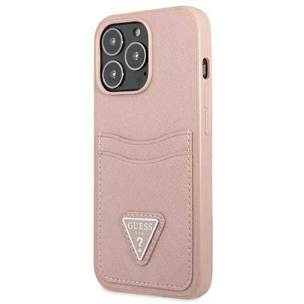 Guess Guhcp13Lpsatpp Iphone 13 Pro / 13 6,1 Różowy/Pink Hardcase Saffianotriangle Logo Cardslot