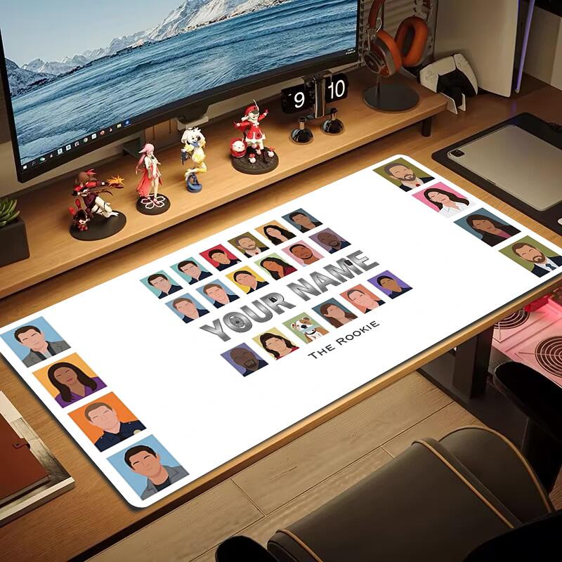 The Rookie Custom Name Large Size Mouse Pad Large Gaming Table Cushion Non-slip Laptop Tablet Big Mousepad XXL Mat Mini PC Playmat With Lock edge