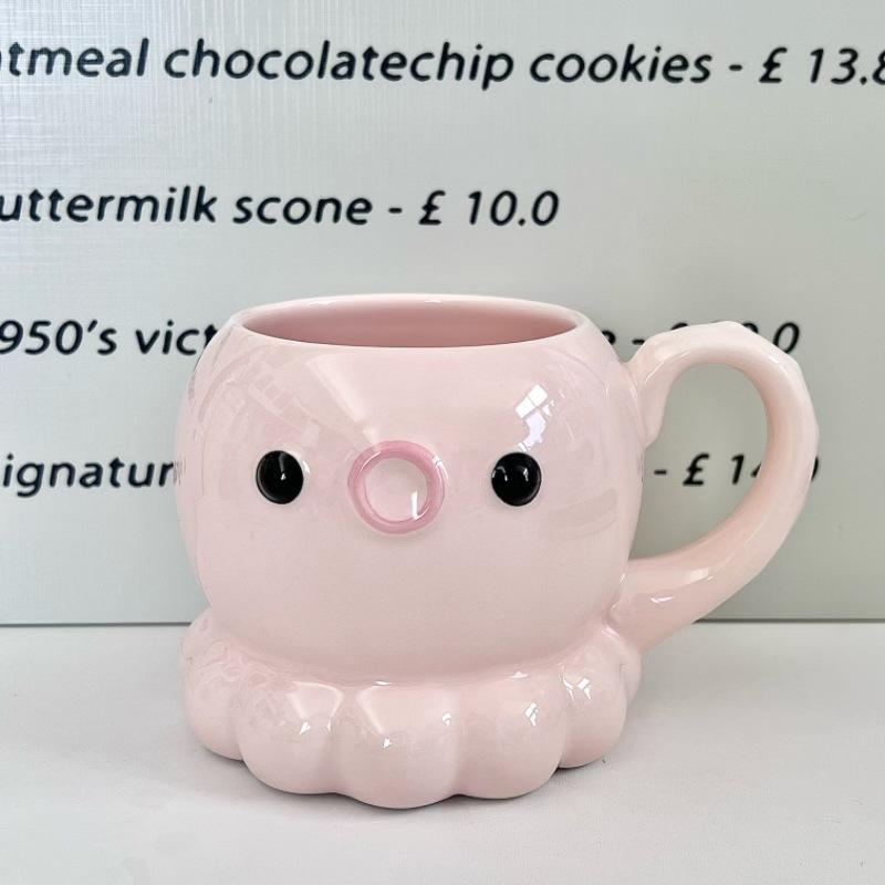 Give girls birthday gifts, high-value octopus ceramic cups, cute mugs with lids, girlfriends' souvenirs, gift boxes.