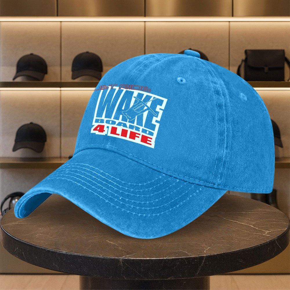 Vintage Washed Baseball Cap With Water Ski Print Unisex Lightweight Adjustable Cap For Golf Casual Outdoor Wear
