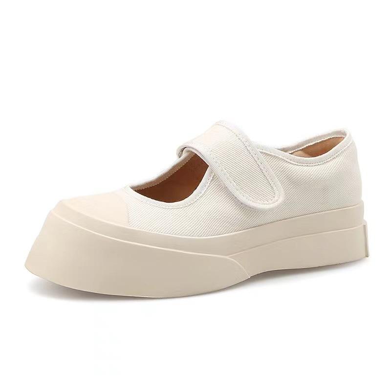 

[Shei Su Yinyin] Sheepskin pad version~ Velcro casual muffin thick-soled Mary Jane single shoes women s big head shoes 40