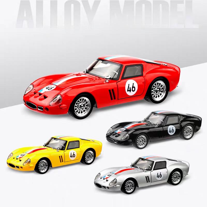 Ferrari 250 GTO 1962 Classic Supercar Simulation Diecast & Toy Vehicles Sounds & Light Pull Back Car 1:32 Alloy Model Birthday Gifts