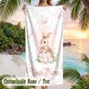 Peter Rabbit Beach Towel, Personalized Custom Text, Quick Dry Soft Large Towel For Swimming Pool Travel