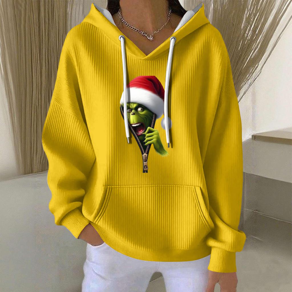 Women's Fashion Casual Christmas Angel Print Pullover Long-Sleeve Sweatshirt