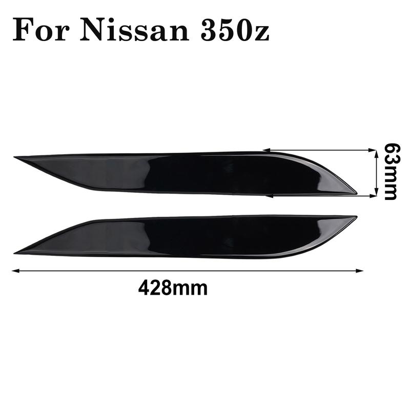 Car Accessories Car Headlight Eyebrow Trim 1 Pair Car Front Piano Black For Nissan 350Z Headlight Eyebrow For Nissan