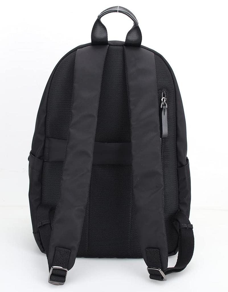 Camélia de Amour Damen-Businesstasche, Rucksack aus Nylon und echtem Leder, Perfekt für den Weg zur Arbeit oder zur Schule, Größe 115, SchwarzSchwarz
