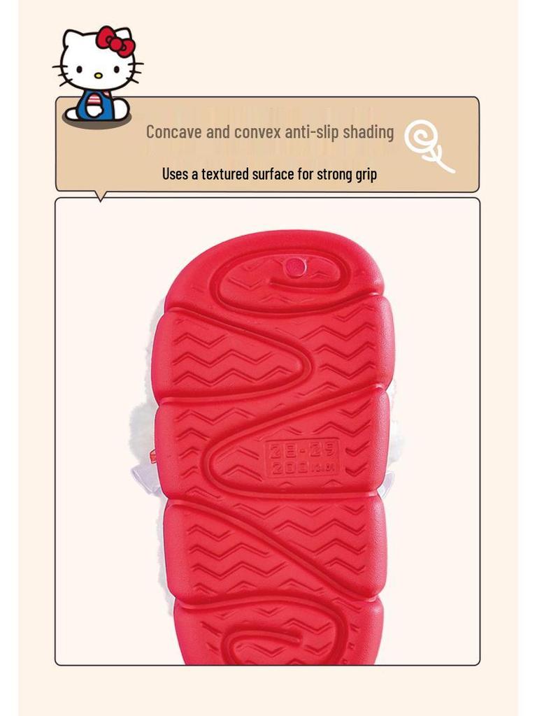 Sanrio Kids Winter Princess Slippers: Cute, Non-slip, Warm Heel, Parent-Child Indoor Shoes for Girls.