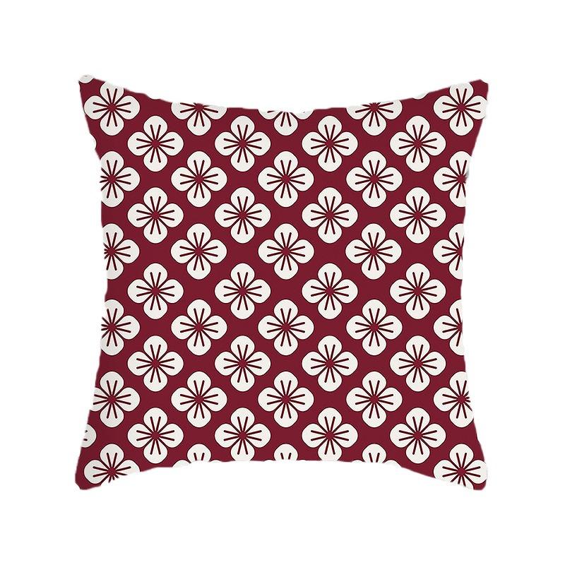 Red Plaid Simple Printed Pillowcase Office Sofa Cushion Cover Luxury Home Decoration Cushion Cover