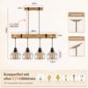 Suspension - NETTLIFE - 3 lumières bois - E27 - Hauteur réglable 170 cm - Noir