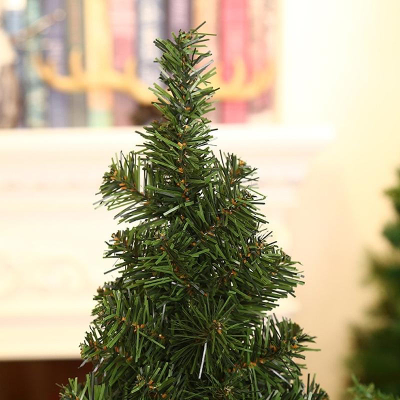 Christmas Tree Table top Decoration With Natural Burlap Base For Home Office Holiday Decoration