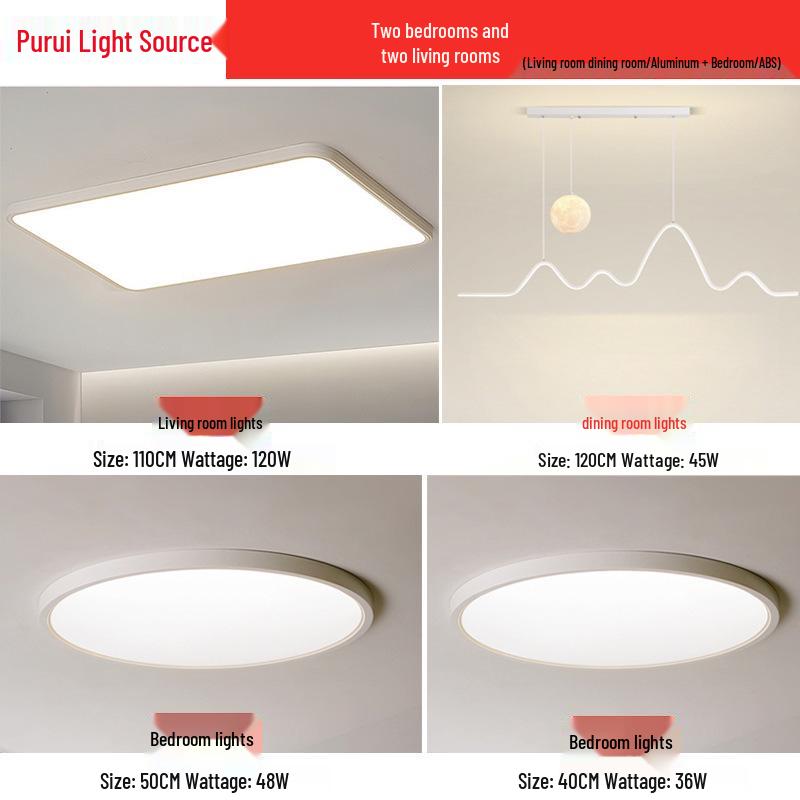 Ultra-Thin Minimalist Ceiling Light with Full Spectrum Eye Protection for Living Room or Bedroom