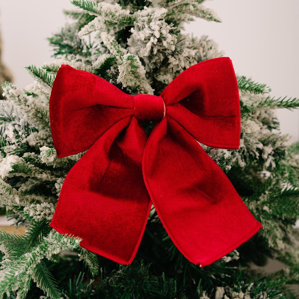 Festive Velvet Ribbon Elegant Velvet Bow Ornament Christmas Party Decorations Handcrafted Christmas Tree Decorations For Indoor