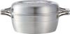 Hokuriku Aluminum 21cm Two-Handled Pot, IH Compatible, Lightweight, HAMON, Shirogane, Ceramic-Coated, Made In Japan, A-2033