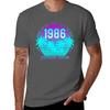 1986 Vintage 35th Birthday Aesthetic Sunset Palm Tree Tshirt Casual Holiday Short Sleeve Tee