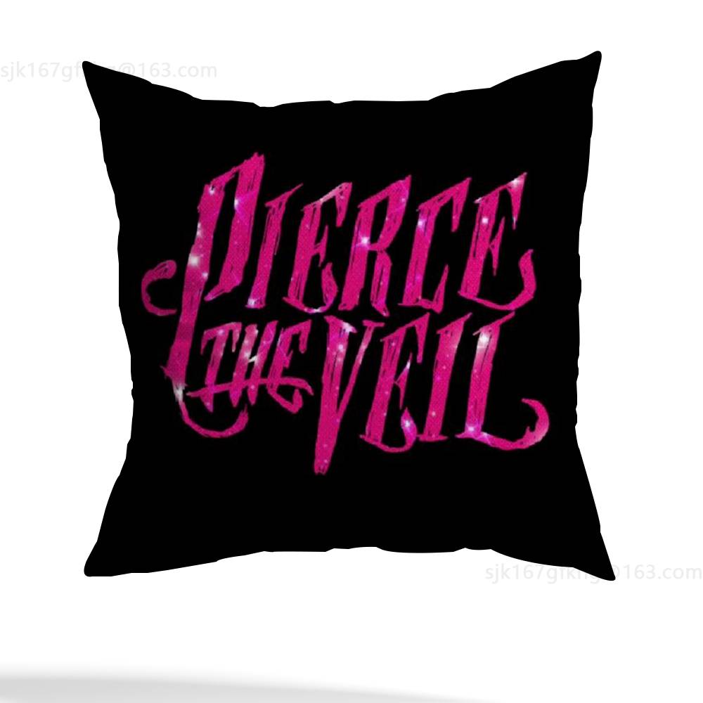 P-Pierce The Veil Music Pillow Case Sofa Living Room Bedroom Headboard Backrest Cushion Square Cushion Nap Time