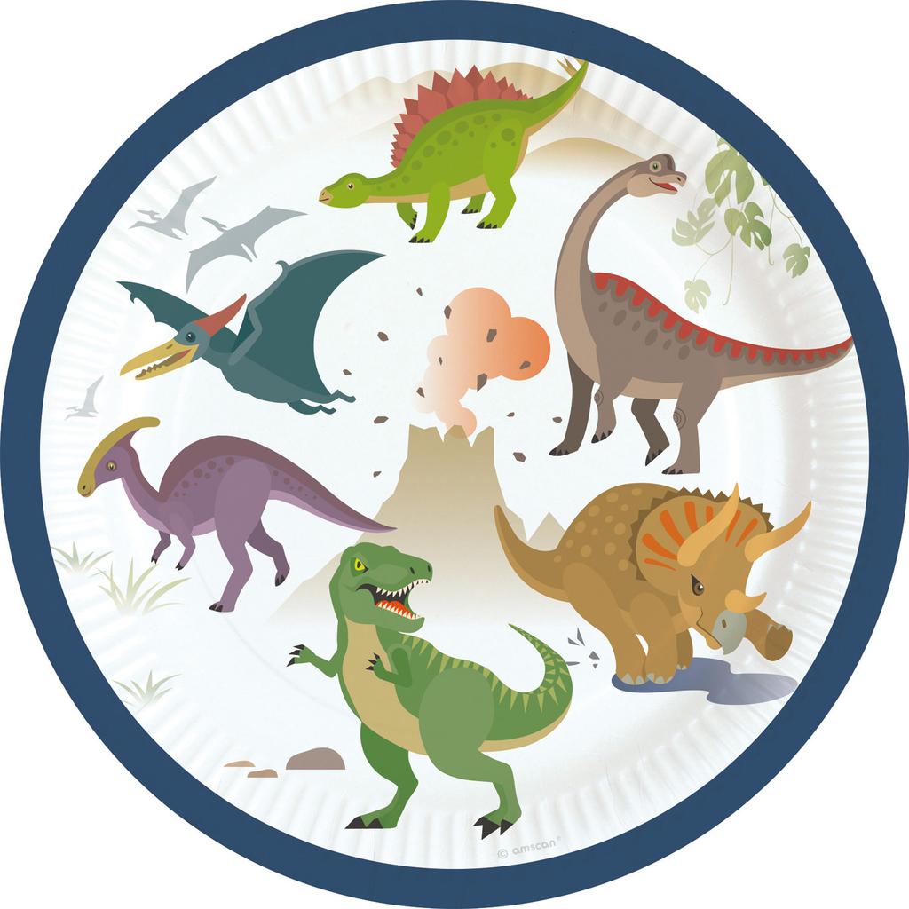 Talerzyki Szczęśliwy Dinozaur 18 Cm 8 Szt.