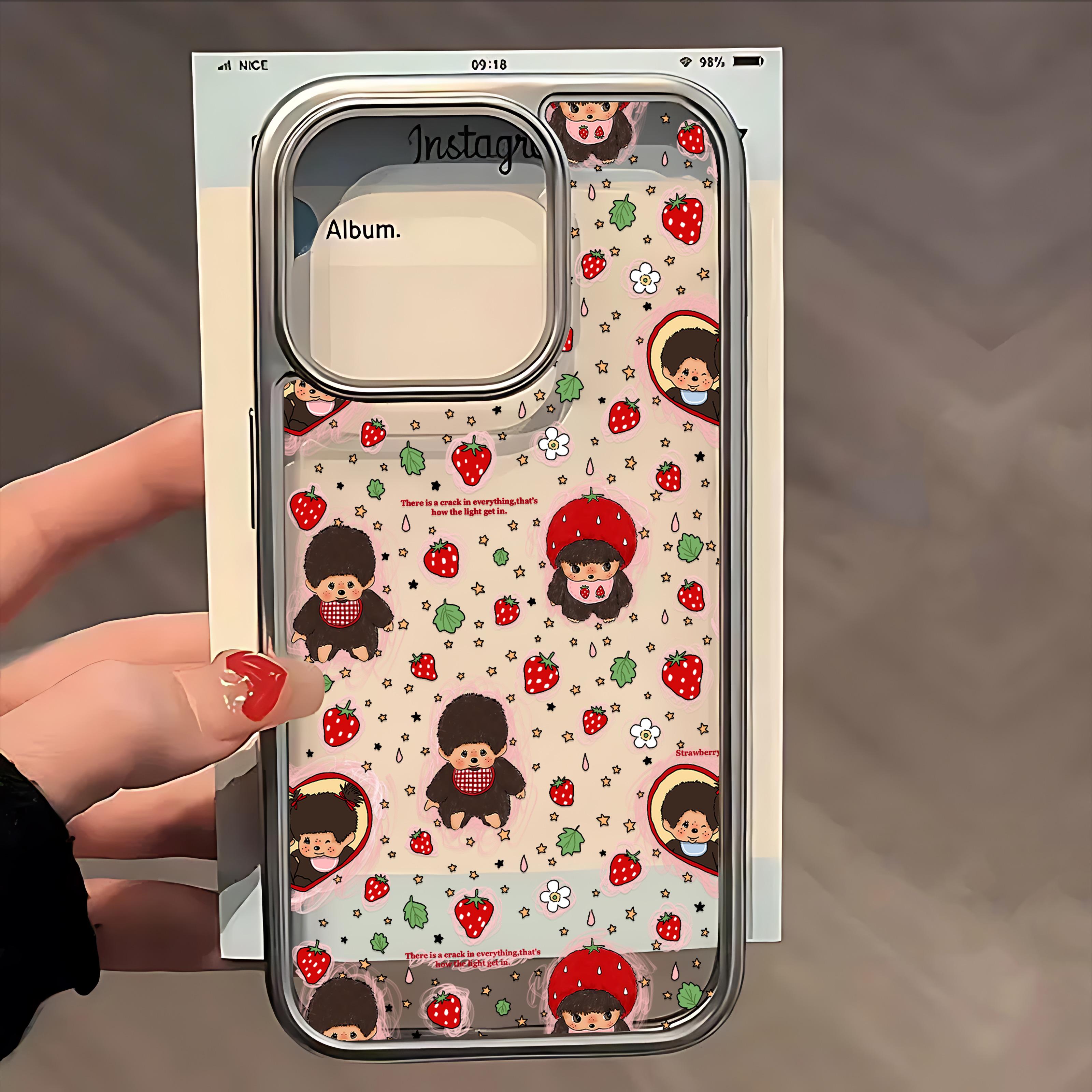 

Cute M-monchhichis-s Electroplated Transparent Phone Case for iPhone 17 Air 16 E 15 14 Plus 13 12 Mini 11 Pro Max Silicone Cover iPhone 11