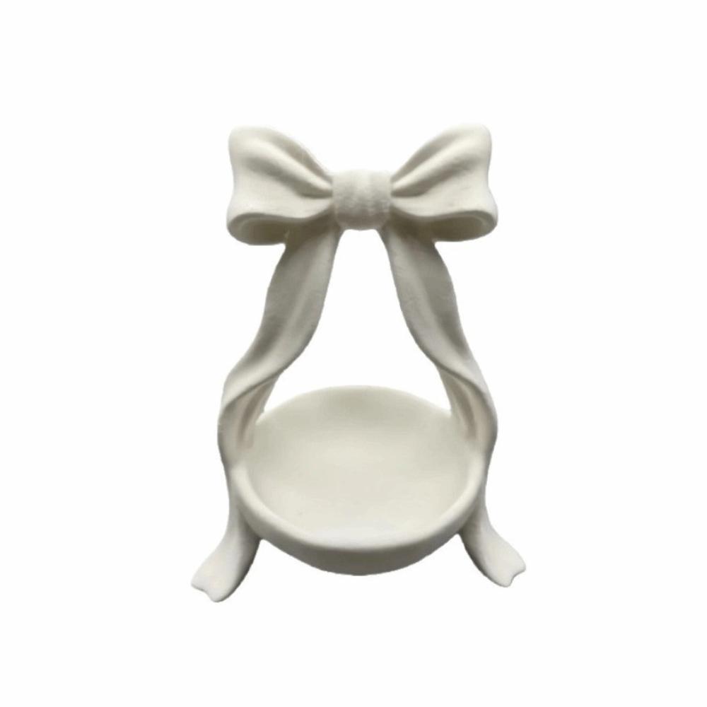Simple Design Jewelry Tray Plastic Material Key Storage Box Fashion Bowknot Storage Dish  Daily
