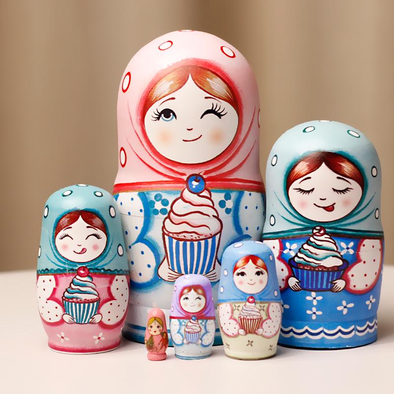 Wooden Painted Russian Nesting Dolls: 5, 7, 10, or 15 Layer Craft Toy & Souvenir