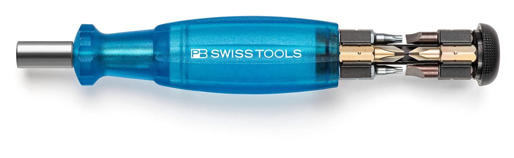 PB Swiss Tools Multicraft C6 Driver Bits, 8-Piece Set, Interchangeable, Insider, Blue, 6464.BLUE